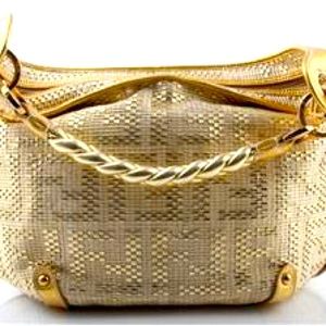 Fendi Gold Forever Woven Hobo Bag
Used